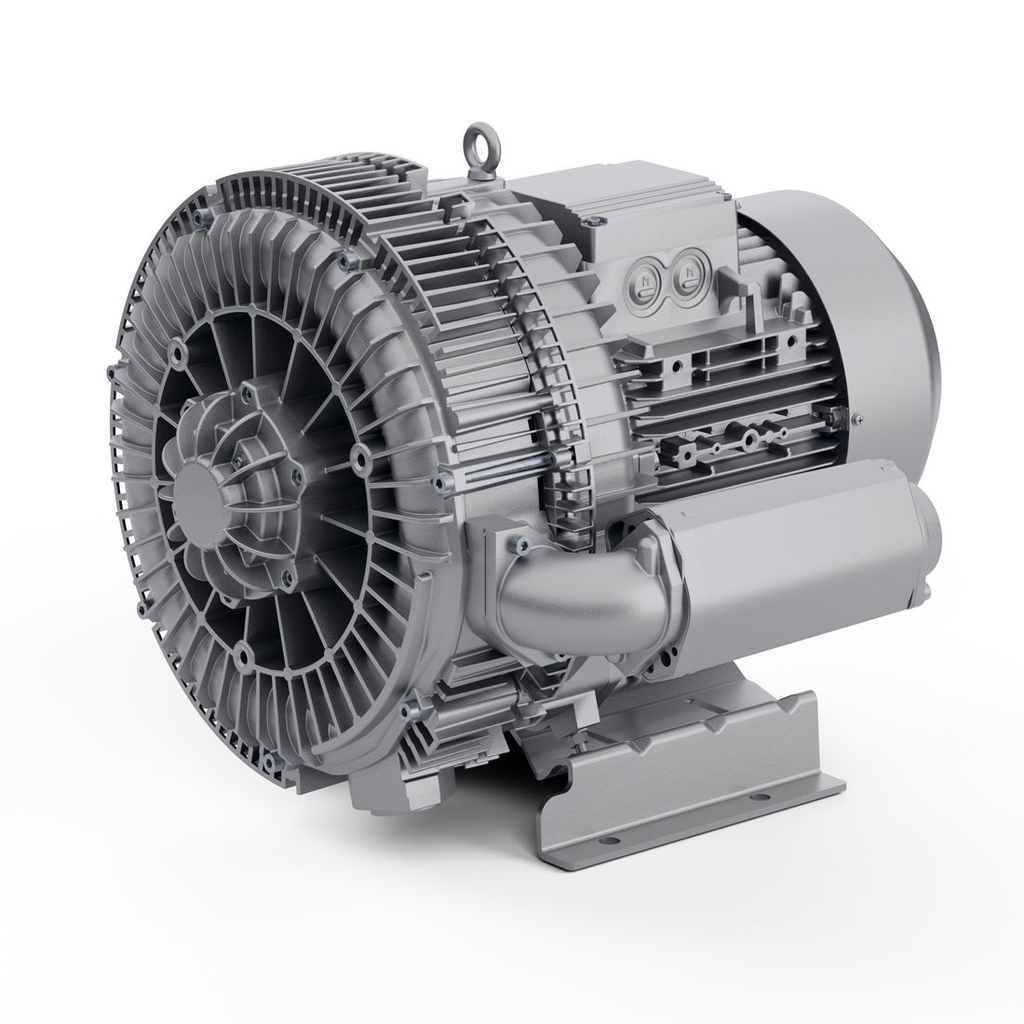 HRC902 - 8.4 HP, 3PH | SOPLADOR REGENERATIVO TRIFÁSICO DE ALTA PRESIÓN CON UN FLUJO MÁXIMO DE AIRE DE 227 CFM, VACÍO MÁXIMO DE 177 in.H2O Y PRESIÓN MÁXIMA DE 201 in.H2O.