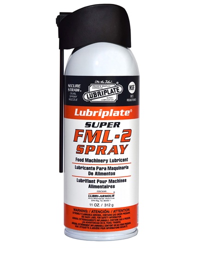 [L0145-063 | LUBRIPLATE] Grasa blanco grado alimenticio a base de aceite mineral blanco USP clase NSF H1. MARCA LUBRIPLATE. Super FML-2 Aerosol 11 OZ / 312 g